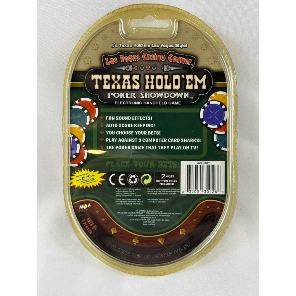 Texas Hold Em Poker Showdown NEW Electronic Handheld Game Unit MGA Entertainment